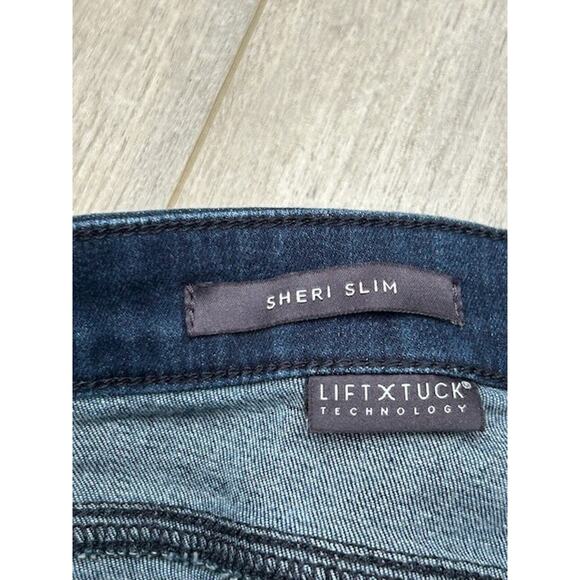 NYDJ Womens Sheri Slim Bootcut Jeans High Rise Denim Lift Tuck Tech Blue Size 18 - Picture 7 of 10